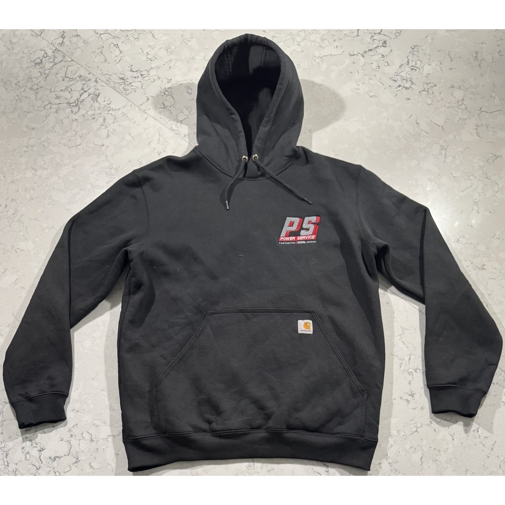 Carhartt Midweight Hoodie Mens Large Black Loose Fit Pullover Sweatshirt K121
